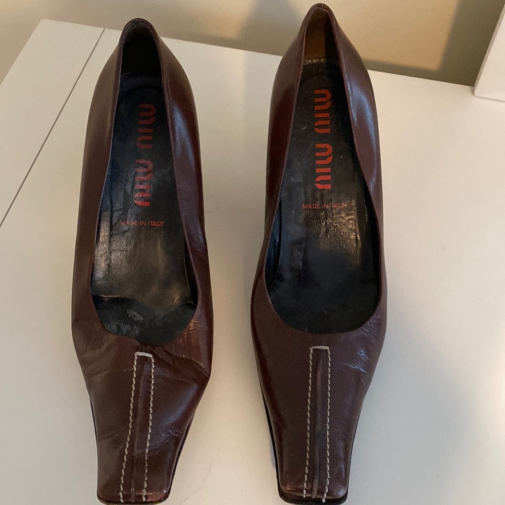 Authentic Miu Miu heels with sculpted heel